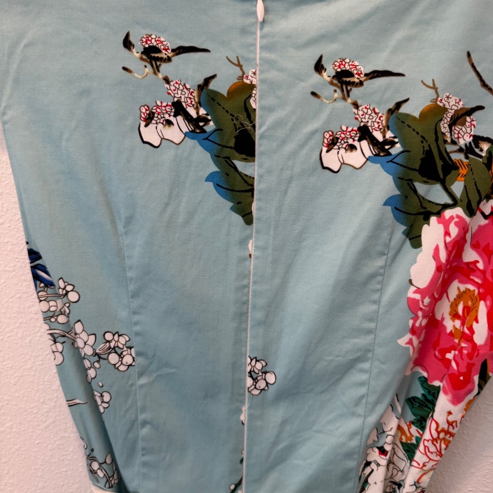 GARDENWEED Women’s Sleeveless fit & flare Party Dress, Aqua Floral Print Size M - Picture 8 of 16